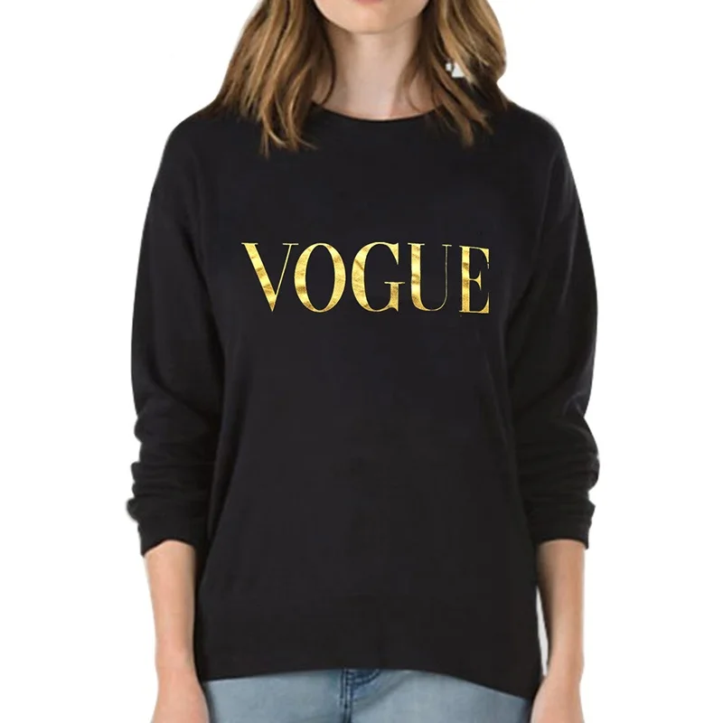 Женская Мода VOGUE толстовки с принтом Осень Зима Плюс утолщенный Harajuku пуловер