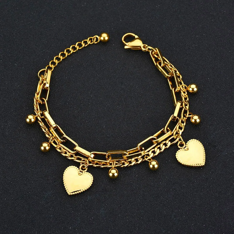 Nextvance звено цепи сердце браслеты и браслеты простой браслет нержавеющая сталь ювелирные изделия для женщин Прямая - Окраска металла: Gold
