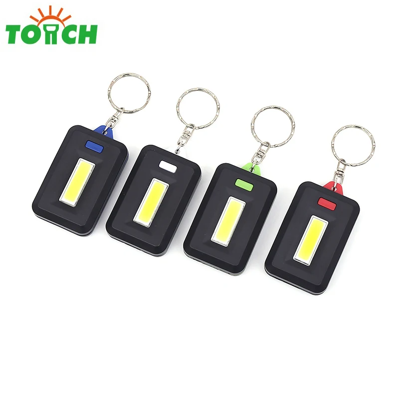 

Mini COB LED Keychain Flashlight Tactical 3 Mode PVC Key Chain Pocket Lantern Torch Emergency Flash Light Use 3*AAA Battery