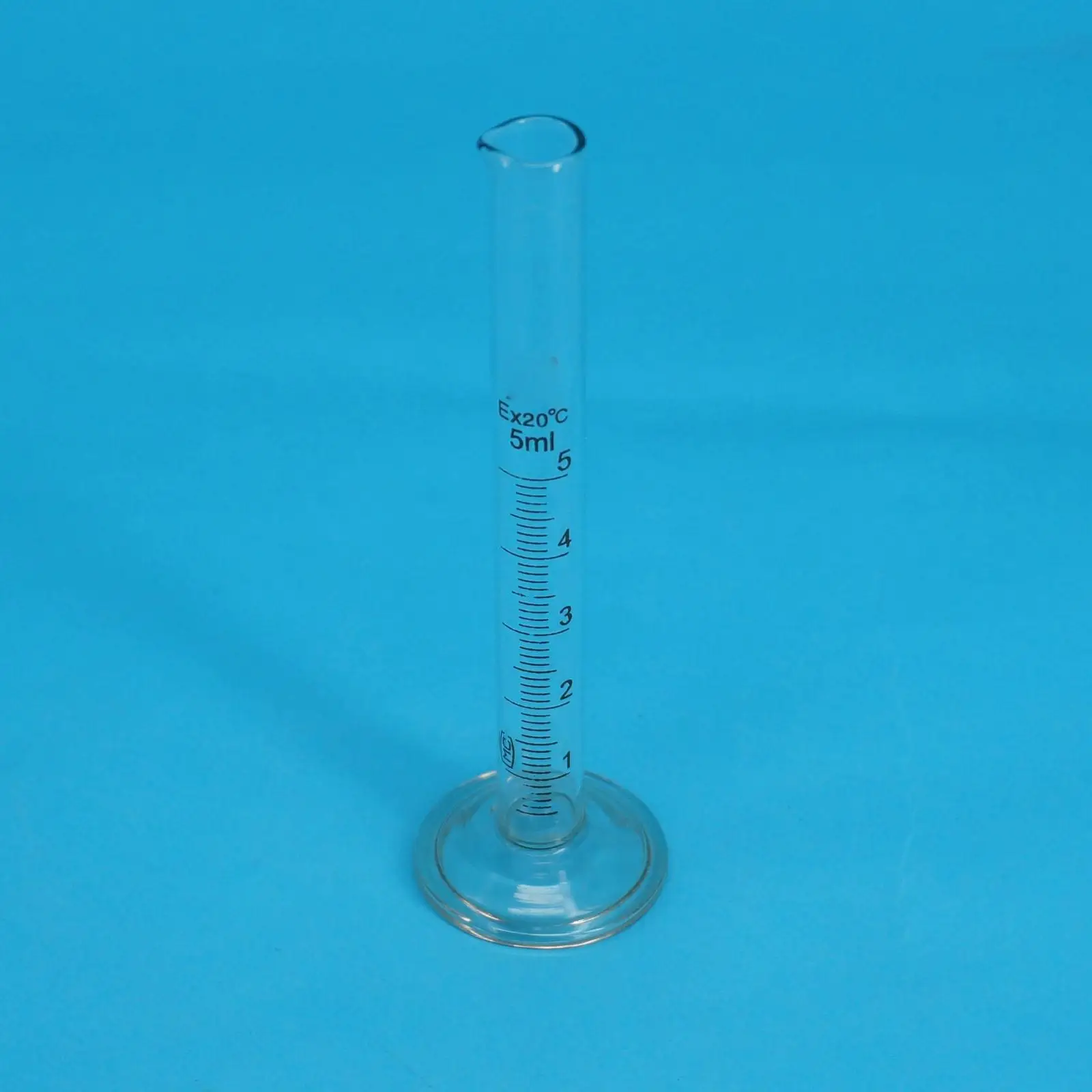 

5ml Lab Glass Graduated Measuring Cylinder 110mm Height With Spout Glassware