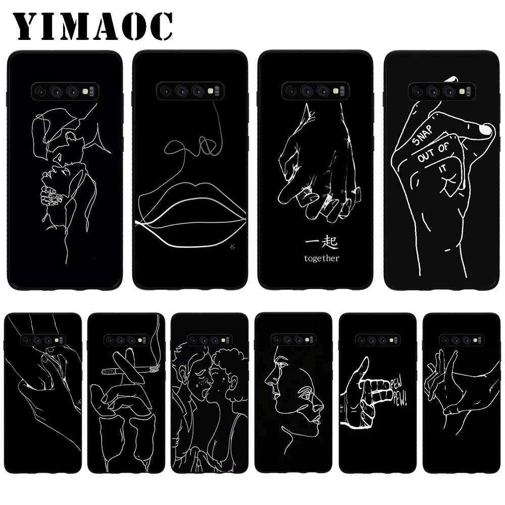

YIMAOC Line art body painting Soft Case for Samsung Galaxy S10 Plus S10e S6 S7 Edge S8 S9 Plus J6 M10 M20 M30