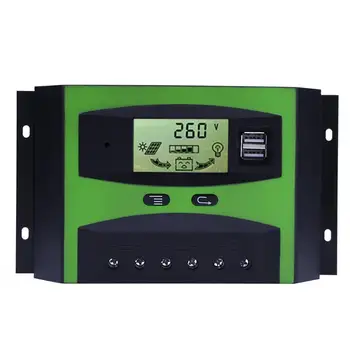 

30A 50A 12V/24V LCD Display PWM Solar Panel Charge Controller Regulator with Dual USB 5V Output New Arrival