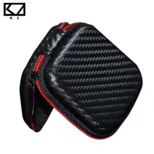 KZ Headphones Storage Box Square In Ear Earphone Bags USB Flash Drive Portable Case for Headphones Accessories Black with Red