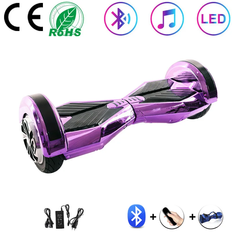Hoverboard 8 Inch Self-Balancing Scooter Smart Electric Scooter Two Wheels Balance Skateboard Kids Outdoor LED Bluetooth+Key+Bag