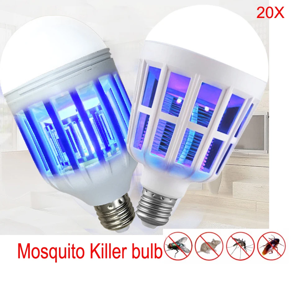 cheap 220V E27 2 In 1 Powerful Dual LED Light Bulb Mosquitoes Killer