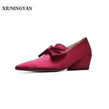 XIUNINGYAN Women Flats 2018 Autumn Pointed Toe Flats Shoes Slik Women Shoes Casual Shoes Mary Jane Bow Fashion New Large Size XIUNINGYAN Women Flats 2018 Autumn Pointed Toe Flats Shoes Slik Women Shoes Casual Shoes Mary Jane Bow Fashion New Large Size