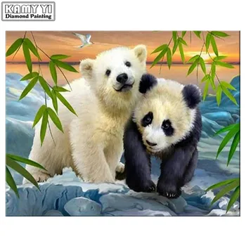 

Full Square/Round Drill 5D DIY Diamond Bear and panda 3D Embroidery Cross Stitch Mosaic Rhinestone Decor HYY