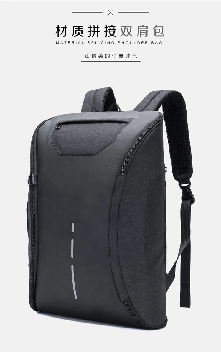 Модный рюкзак с USB внешней зарядкой 15,6 дюймов, рюкзак для ноутбука, мужской водонепроницаемый рюкзак для путешествий, школьные сумки для колледжа