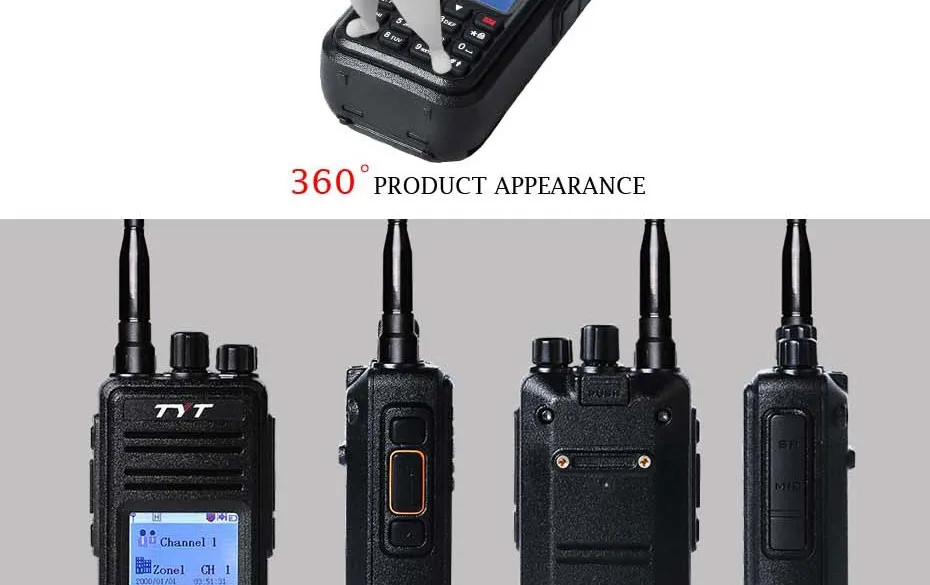 DMR цифровое мобильное радио TYT MD-380 Walkie Talkie 1000 канал Профессиональное двухстороннее радио UHF 400-480 МГц