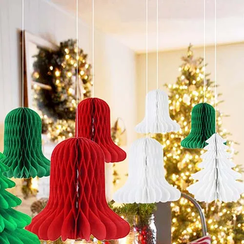 10pcs Decorative Jingle Bells Tissue Paper Bells Paper Crafts