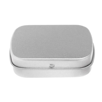 

Small Metal Tin Silver Stage Box Mini Jewelry Candy Coin Key ganizer Tin Flip Silver Gifts Packing