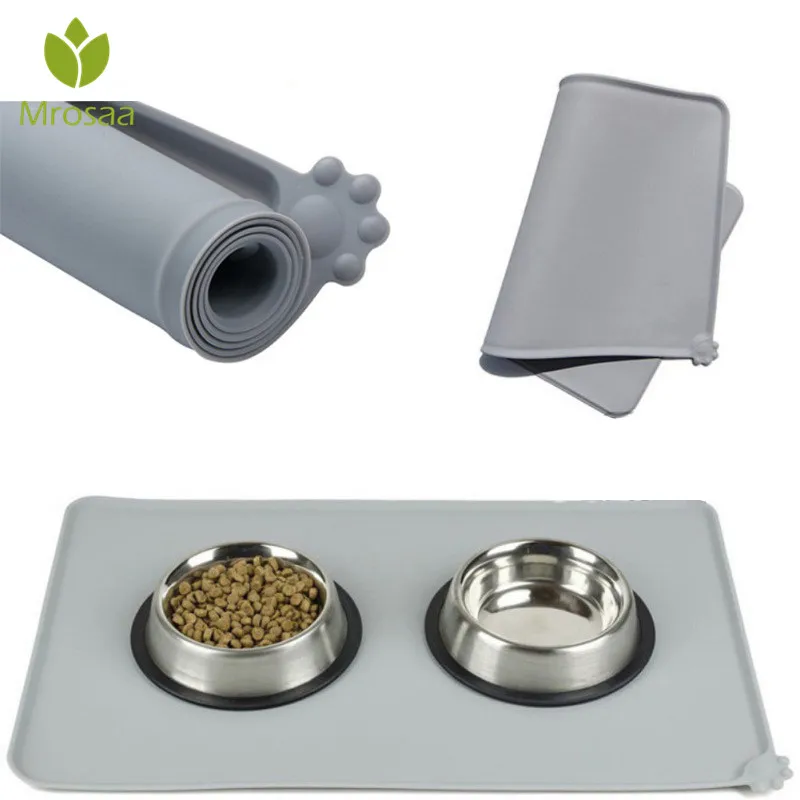 

Dogs Paw Waterproof Silicon Pets Mats Pet Food Pad Pet Bowl Drinking Mat Dog Feeding Placemat Car Cat Floor mat Easy Cleaning