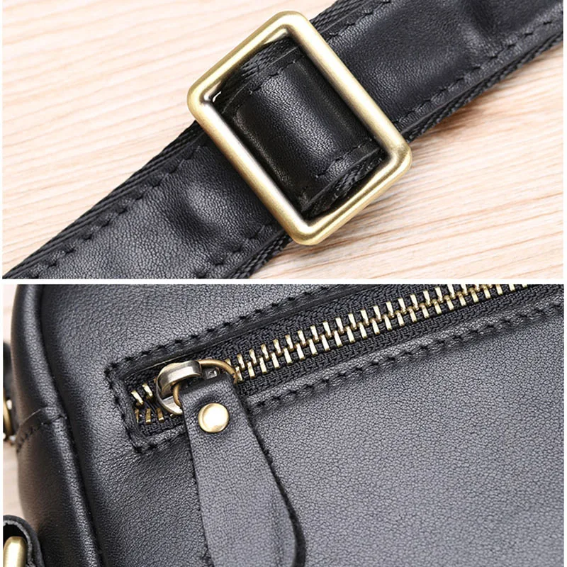 AETOO Leather male packets Shoulder bag Korean version men oblique cross Baotou layer cowhide casual Mini Bag