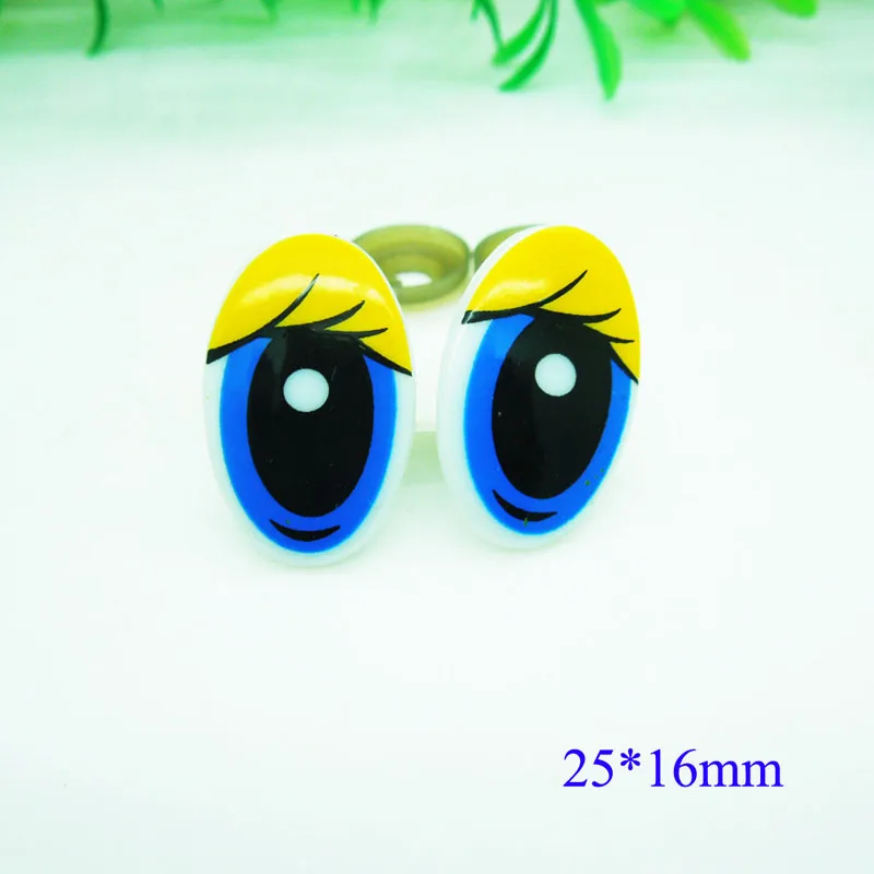 

25*16mm Oval Safety Eyes Yellow/Blue Color Plastic Doll eyes Handmade Accessories For Bear Doll Animal Puppet Making - 100pcs