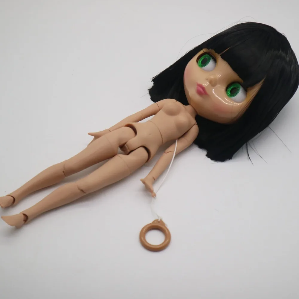 

Joint body Nude Blyth Doll tan skin black hair fashion doll factory doll 201810