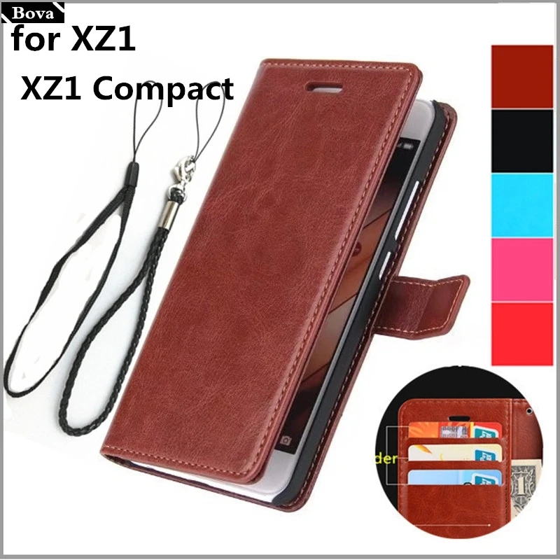 

card holder cover case for Sony Xperia XZ1 5.2" XZ1 Compact 4.6" Pu leather phone case ultra thin wallet flip cover phone bags