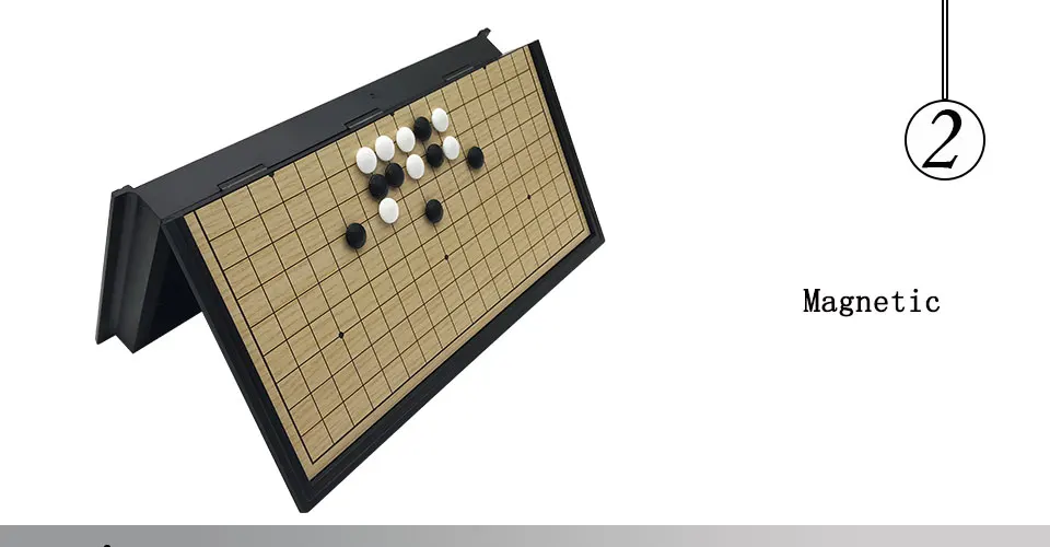 Easytoday High Quality Go Game Set Folding Chessboard Magnetic Go Game Pieces Black and White Chess Pieces Weiqi Games (2)