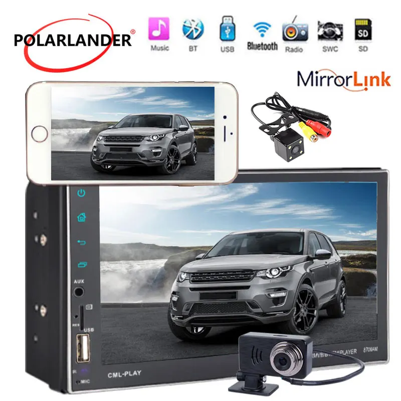 

Android Navigation Bluetooth Wireless 7 Inch Stereo GPS FM Touch Screen HD Car Radio 2DIN Support USB U Disk MP5 AUX Audio Input