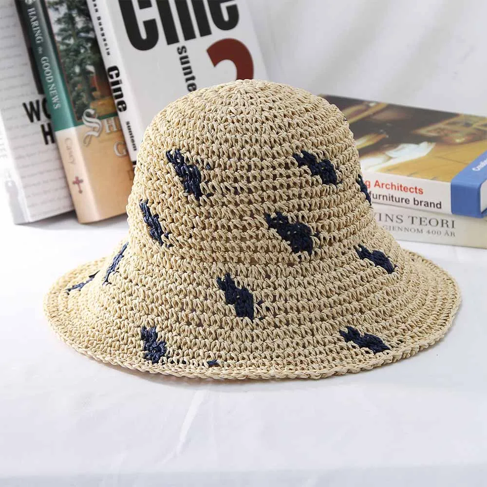 FS соломенные шляпы для женщин женские элегантные складные летнее пляжный отдых шляпа от солнца хаки бежевый широкий козырек Кепка Chapeau Femme - Цвет: Beige Straw Hat