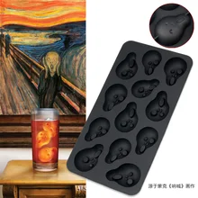 Креативная кричащая ледяная крик маленькая форма для льда призрак маска силиконовая форма сумка почта коробка для льда конфет