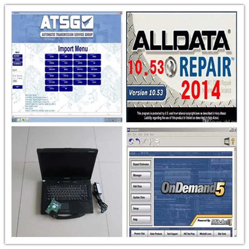 Новейшие Авто Программы для компьютера ATSG 2012 и Alldata 10.53 и Митчелл по требованию 5.8 установлен хорошо в 1 ТБ HDD win7 fit в cf-52 ноутбука