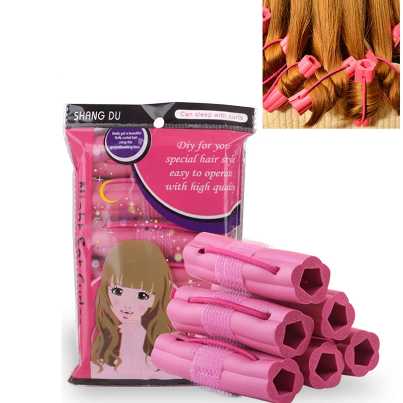6pcs Bag New Fashion Magic Foam Rollers Sponge Hair Curler Diy
