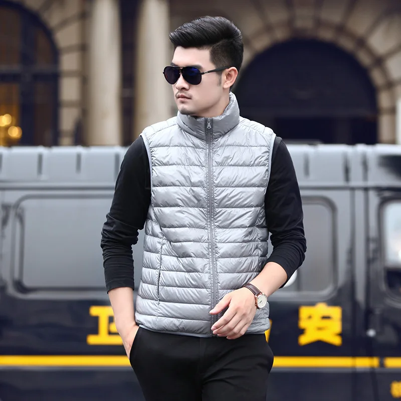  2019 Spring and Autumn New Fashion Boutique Fashion Warm Ultra-thin Mens Casual Down Vest Men Slim 