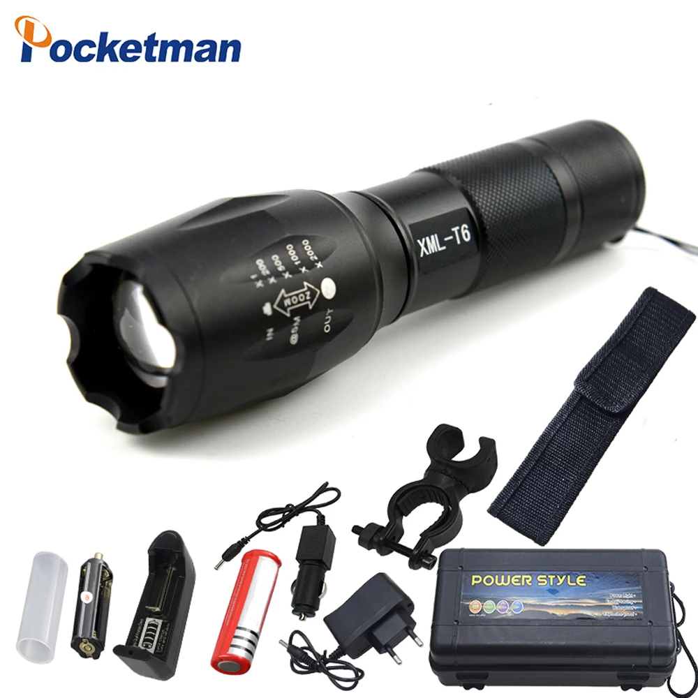 

9000LM XM-L T6 L2 LED Flashlight Rechargeable Zoomable Linternas Torch Waterproof Lamp by 1*18650 or 3*AAA Hand Light