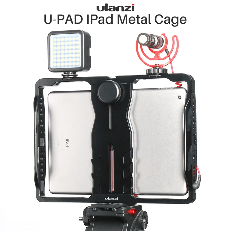 

ULANZI U-Pad Metal Video Cage Mount Vlog Filmmaking Rig for iPad Pro/Air/Mini with Mic Cold Shoe for Lecture Broadcast Recording