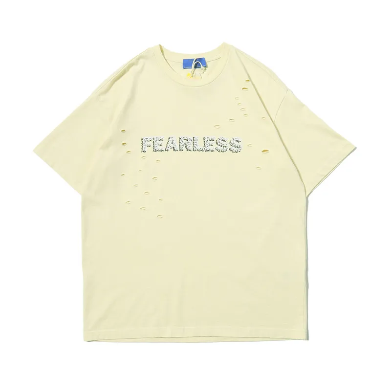 

OVDY19SS FEARLESS TEE Tattered wind men and women t-shirt kanye west oversized harajuku streetwear hip hop Cotton casual Short