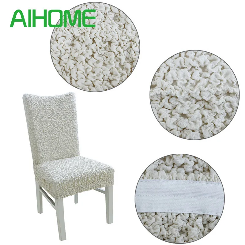High-end Dining Chair Cover Elastic Chair Cover Stretch Removable Cotton Blended Seat Cover Elastic Protective Chair Slipcovers