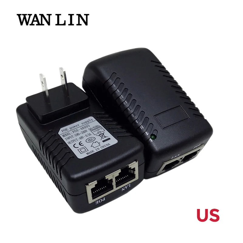 Инжектор питания WANLIN PoE 48 В 0 5 А IEEE802.3af/at|power ethernet|power over ethernetpower adapter |