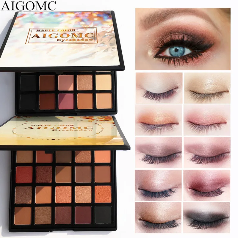 

AIGOMC Brand Shimmer Matte Eyeshadow Makeup Palette Long Lasting Waterproof Nude Eye Shadow Highlighter Powder Cosmetic gift