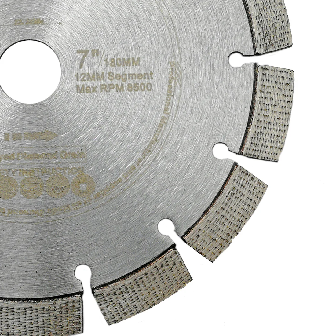 SHDIATOOL 2pcs 7inch/180mm Laser Welded Arrayed Diamond Blade Cutting Disc Saw Blade Hard Material Diamond Wheel Bore 22.23MM