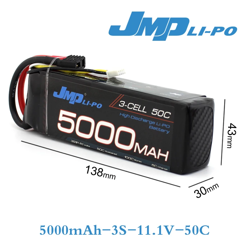 2 шт. JMP Lipo Батарея 3 s 5000 мАч Lipo 11,1 В Батарея пакет 50C Батарея для 1/10 автомобилей 1/8 RC автомобиль для Traxxas Slash Emaxx Bandit