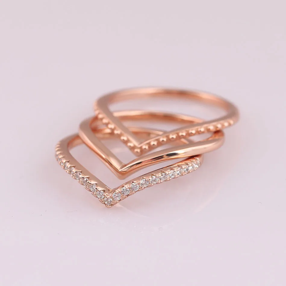Аутентичные S925 стерлингового серебра Для женщин Jewelry женское кольцо для девочек подарок на день рождения желание кольцо Хрустальная роза и