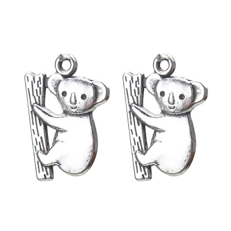 

10pcs koala bear Charms Vintage Tibetan Silver Color Charms For Jewelry Making Bracelet Necklace Pendant 20*14mm