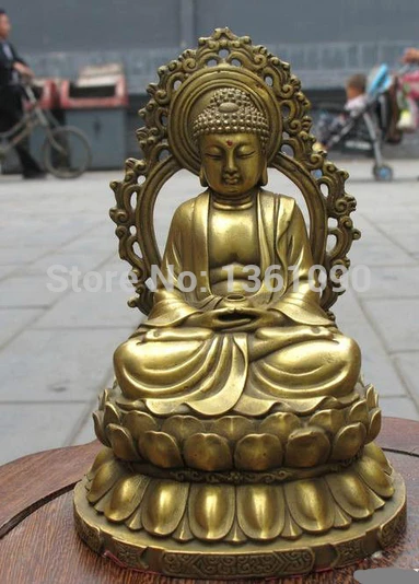 

xd 00917 5"Tibet Folk pure Brass Tathagata Sakyamuni exquisite craftwork Buddha Statue