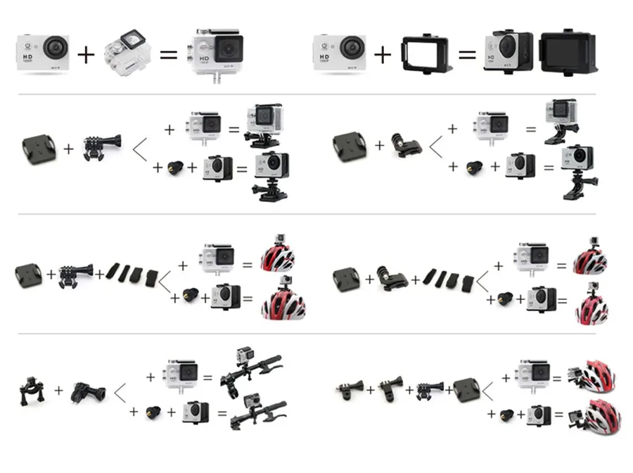 Original SJCAM SJ4000 Action Camera 1.5 Inch LCD 12.0MP 1080P 170 Degree A+ HD Wide-Angle Diving 30M Waterproof Extreme Sports Camera 28