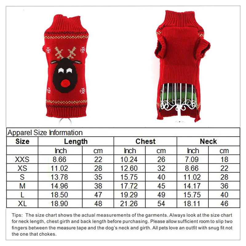 Свитер для собаки abrlo, Рождественский Красный пуловер Санта-Клауса, одежда для собак, Рождественский олень, зимние свитера для собак для маленьких собак - Цвет: red C