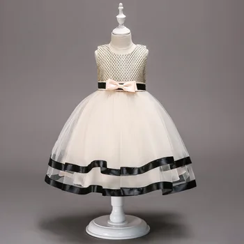 

girl christmas dress 2019 elegant girls fashion new flower sequin back heart party tutu wedding dress kids dress for girl 3-10Y
