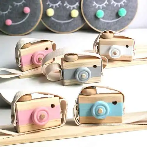 

Cute Nordic Hanging Wooden Camera Toys Kids Toys Gift 9.5*6*3cm Room Decor Furnishing Articles Christmas Gift For Kid Wooden Toy