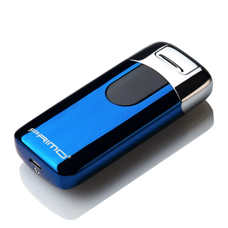 Primo новая двойная дуговая USB Зажигалка перезаряжаемая Электронная зажигалка светодиодный экран сигаретная плазма Индукционная палса импульсная грозовая зажигалка