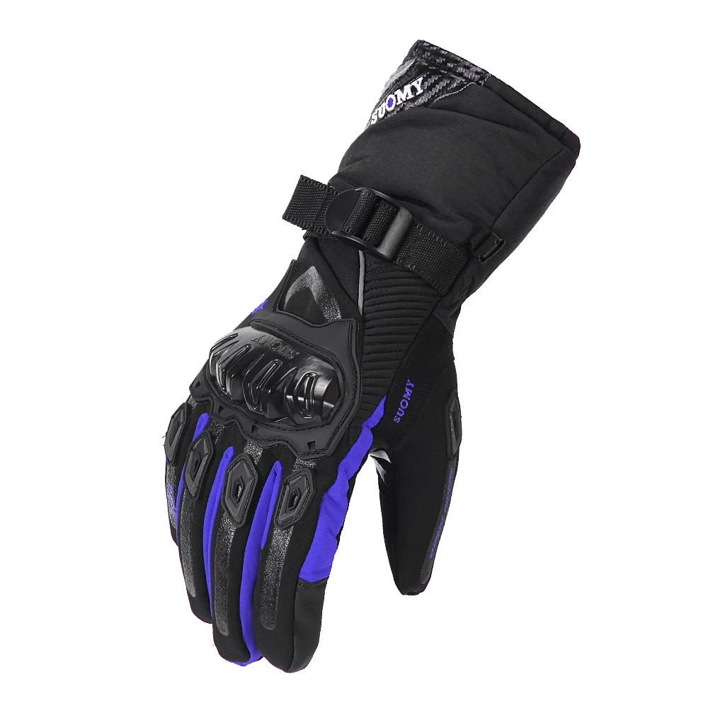 SUOMY мотоциклетные перчатки мужские водонепроницаемые ветрозащитные зимние мотоциклетные перчатки с сенсорным экраном Gant Moto Guantes мотоциклетные перчатки для верховой езды - Цвет: WP-02 Blue