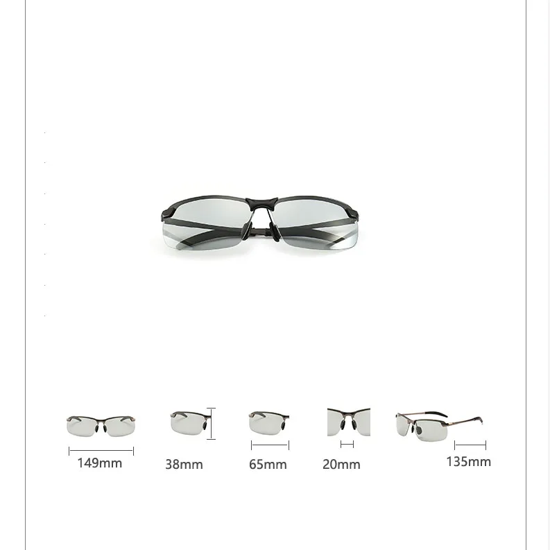 Фотохромические солнцезащитные очки Для мужчин поляризованные очки, подходят для вождения, очки-хамелеоны мужской изменения Цвет