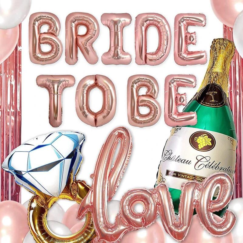 

Hot Bride To Be Balloons Miss To Mrs Balloon DIY Rose Gold Party Decoration Team Bride To Be Crown Hen Bachelorette Supplies 88