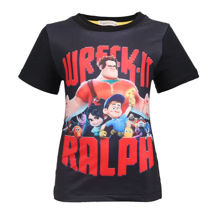 

Free Shipping Wreck-It Breaks Internet Summer Short-sleeved Ralph T-shirt for Boys and Girls 8374