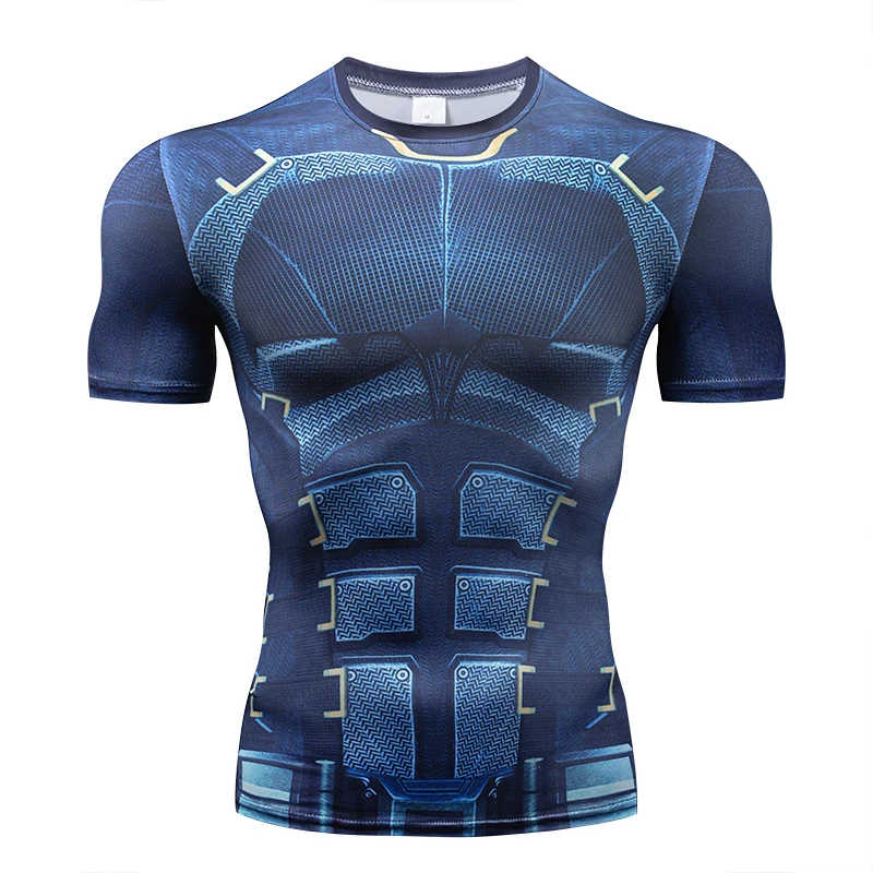 

2019enw Punisher Superman T-Shirt Men's Fitness Training T-Shirt Short Sleeve Fitness Compression Shirt T-Shirt Top MM Clothing