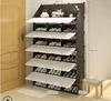 Большая емкость, многослойный шкаф для хранения обуви, простой сборочный стеллаж для обуви, многослойный бытовой пылезащитный шкаф для обуви - Цвет: Бургундия