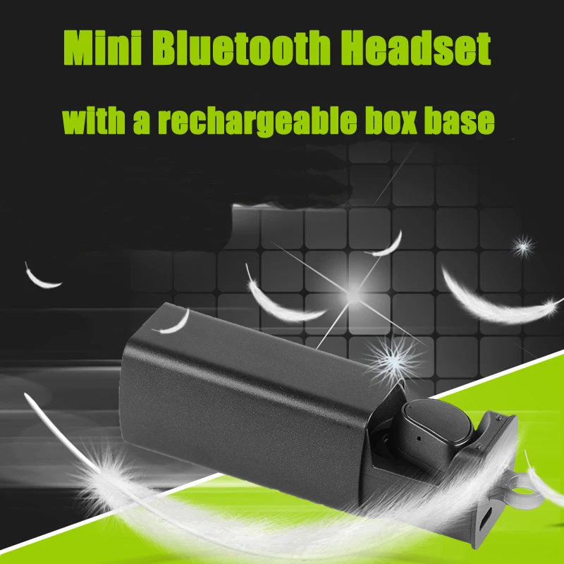 

Bluetooth headset stealth mini mini car wireless phone with a rechargeable box base new